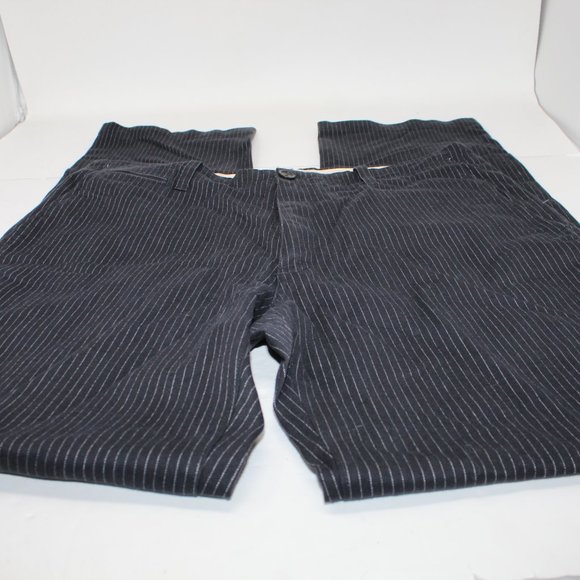 Banana Republic Wool Blend Men's 34x33 Black Pinstriped Straight Leg Dress Pants - Picture 2 of 9